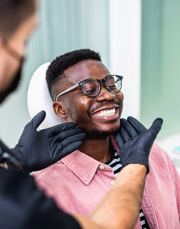 Dental patient beaming