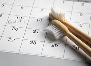 Dentist appointment marked on calendar