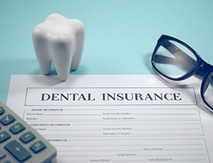 Dental insurance form on desk