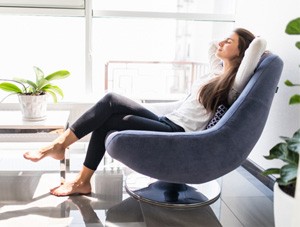 Someone resting in a chair